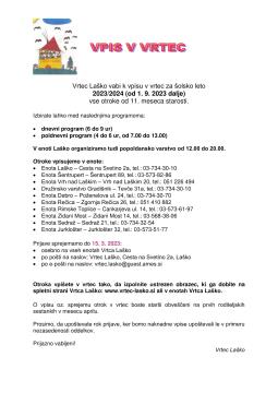 Vpis v vrtec do 15. marca